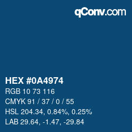 Color code: HEX #0A4974 | qconv.com