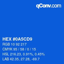 Color code: HEX #0A5CD9 | qconv.com