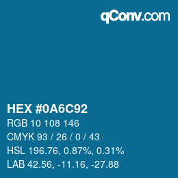 Color code: HEX #0A6C92 | qconv.com