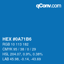 Color code: HEX #0A71B6 | qconv.com