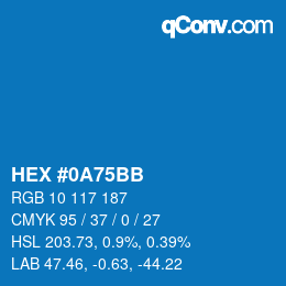 Color code: HEX #0A75BB | qconv.com