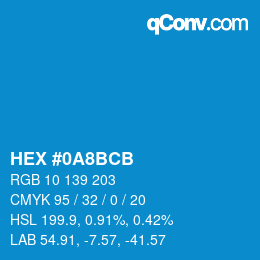 Color code: HEX #0A8BCB | qconv.com