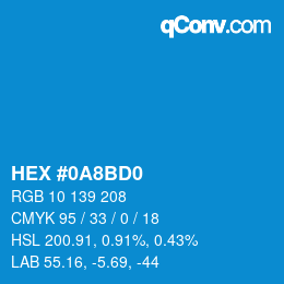 Color code: HEX #0A8BD0 | qconv.com
