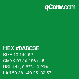 Código de color: HEX #0A8C3E | qconv.com