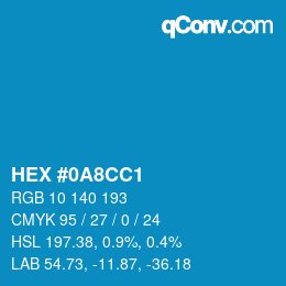 Color code: HEX #0A8CC1 | qconv.com