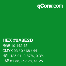カラーコード: HEX #0A8E2D | qconv.com