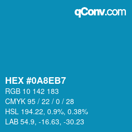 Color code: HEX #0A8EB7 | qconv.com
