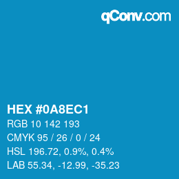 カラーコード: HEX #0A8EC1 | qconv.com