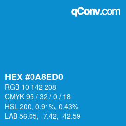 Color code: HEX #0A8ED0 | qconv.com