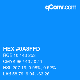 Color code: HEX #0A8FFD | qconv.com