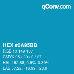 Color code: HEX #0A95BB | qconv.com