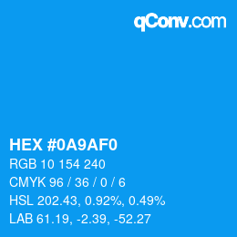 Color code: HEX #0A9AF0 | qconv.com