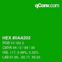 Color code: HEX #0AA202 | qconv.com