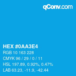 Color code: HEX #0AA3E4 | qconv.com