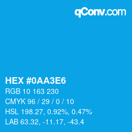 Color code: HEX #0AA3E6 | qconv.com