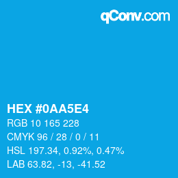 Color code: HEX #0AA5E4 | qconv.com