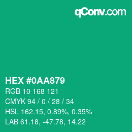 Color code: HEX #0AA879 | qconv.com