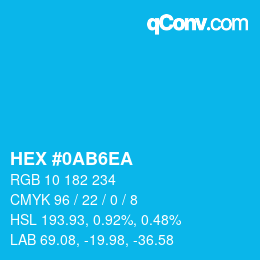 Color code: HEX #0AB6EA | qconv.com