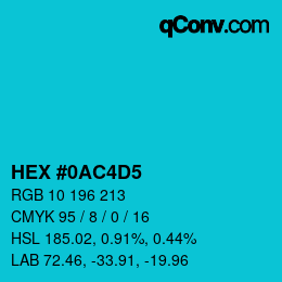 Color code: HEX #0AC4D5 | qconv.com