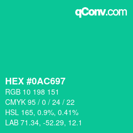 Color code: HEX #0AC697 | qconv.com