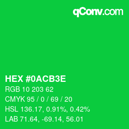 Color code: HEX #0ACB3E | qconv.com