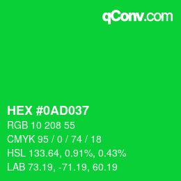 Color code: HEX #0AD037 | qconv.com