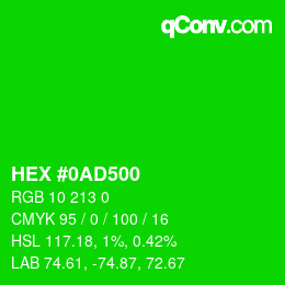 Color code: HEX #0AD500 | qconv.com