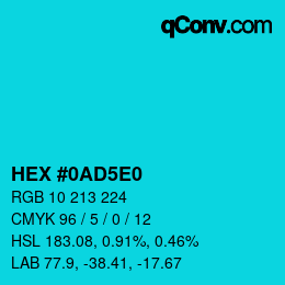 Color code: HEX #0AD5E0 | qconv.com
