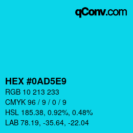 Color code: HEX #0AD5E9 | qconv.com