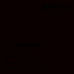 Color code: HEX #0B000000 | qconv.com