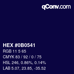 Color code: HEX #0B0541 | qconv.com
