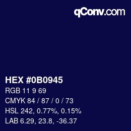 Código de color: HEX #0B0945 | qconv.com