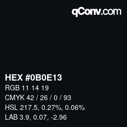 Color code: HEX #0B0E13 | qconv.com