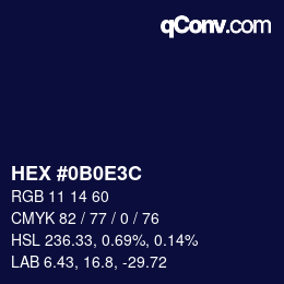 Color code: HEX #0B0E3C | qconv.com