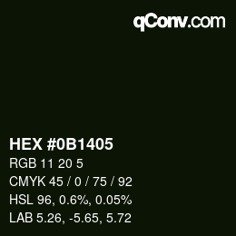 Color code: HEX #0B1405 | qconv.com