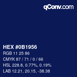 Color code: HEX #0B1956 | qconv.com
