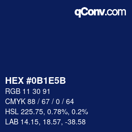 Farbcode: HEX #0B1E5B | qconv.com