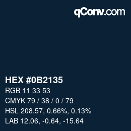 Color code: HEX #0B2135 | qconv.com