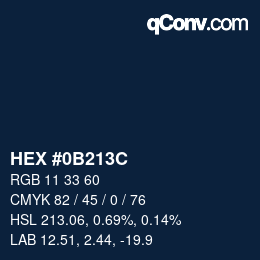 Color code: HEX #0B213C | qconv.com