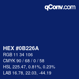 カラーコード: HEX #0B226A | qconv.com