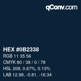 Color code: HEX #0B2338 | qconv.com