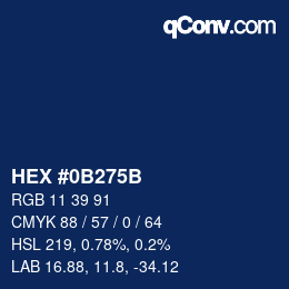 Farbcode: HEX #0B275B | qconv.com