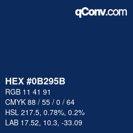 颜色代码: HEX #0B295B | qconv.com