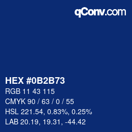 Color code: HEX #0B2B73 | qconv.com
