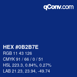 Color code: HEX #0B2B7E | qconv.com