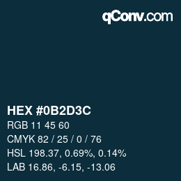 Color code: HEX #0B2D3C | qconv.com