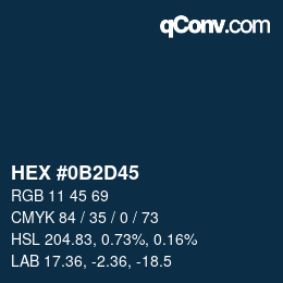 カラーコード: HEX #0B2D45 | qconv.com