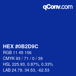 Color code: HEX #0B2D9C | qconv.com