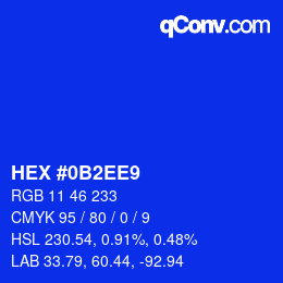 Color code: HEX #0B2EE9 | qconv.com