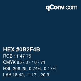 Color code: HEX #0B2F4B | qconv.com
